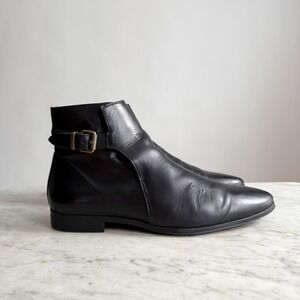 Zara Wyatt black leather ankle buckle jodhpur boots size 8.5 39